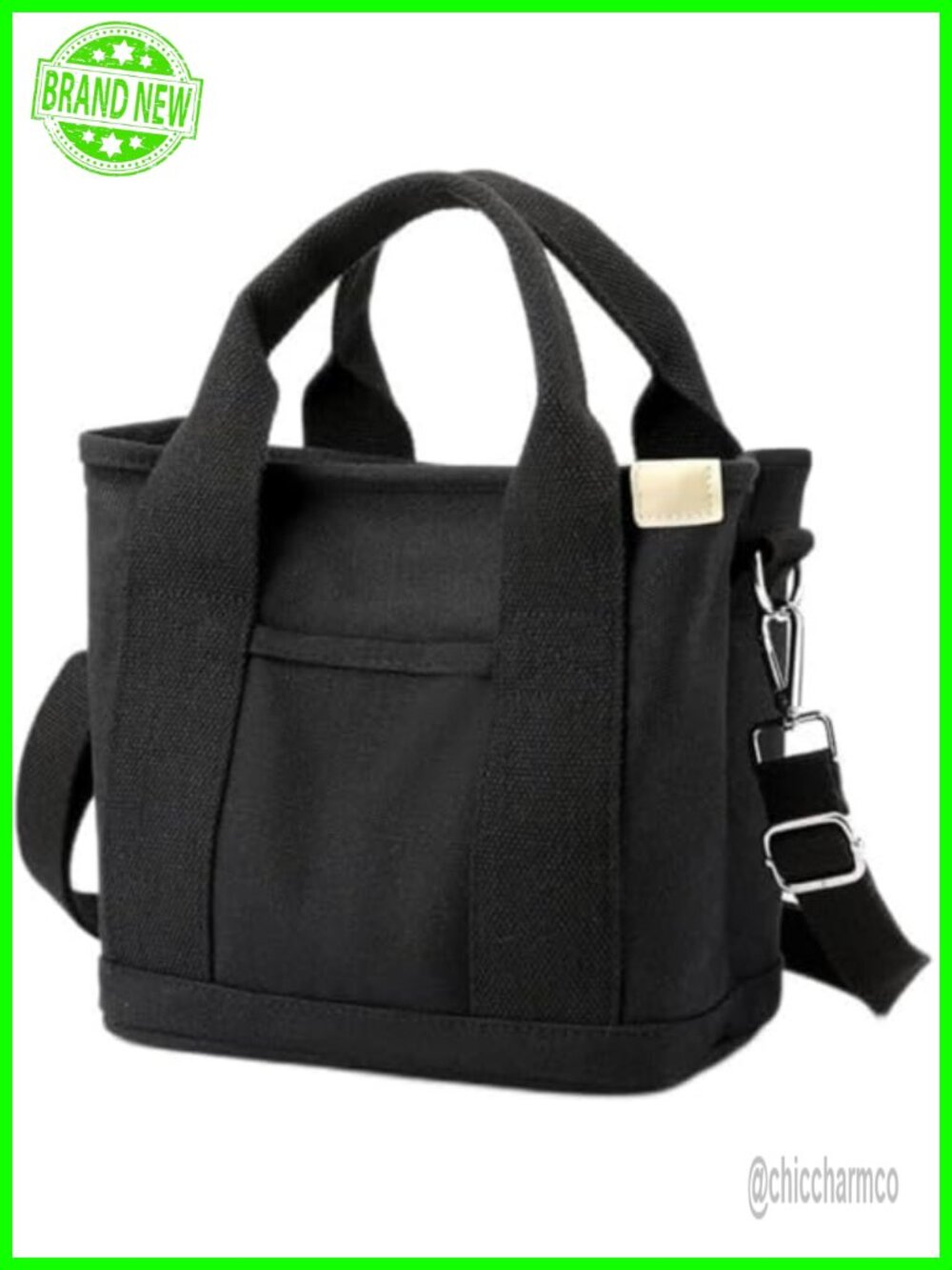 Canvas Tote Bag with Zipper Multi-Pocket Crossbody Shoulder Hobo Satchel